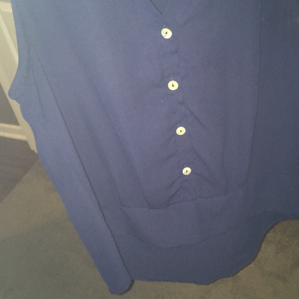 Navy blue silk blouse